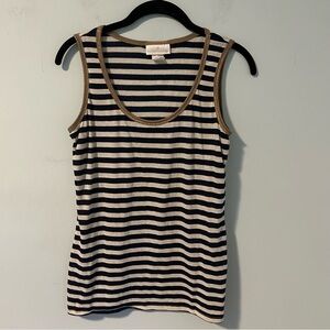 Soft Surroundings Black & Silver Stripe Sleeveless Blouse Size Small
